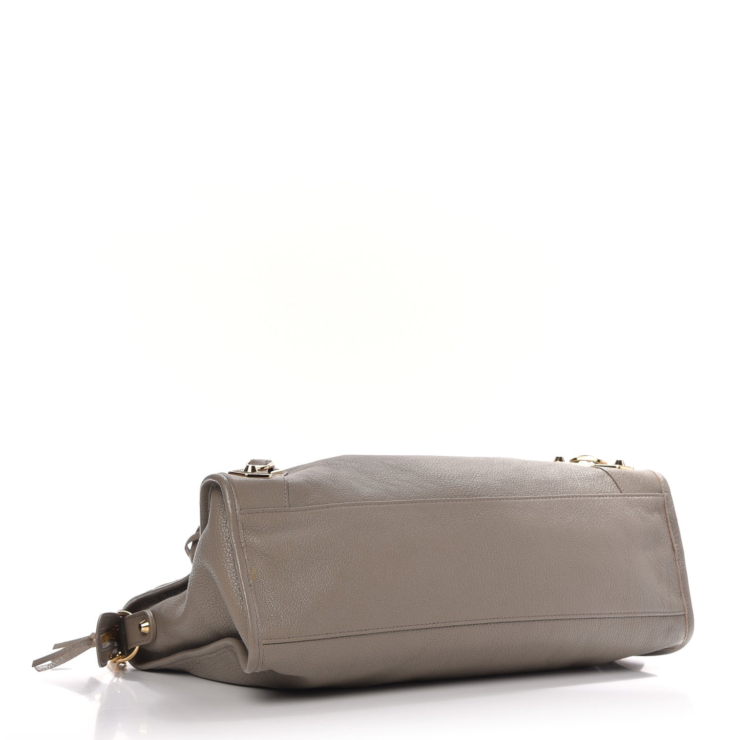 Chevre Gold Metallic Edge Hardware City Gris Taupe