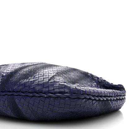 Bottega Veneta Embroidered Nappa Intrecciato Large Veneta Hobo Atlantic 11 of 13