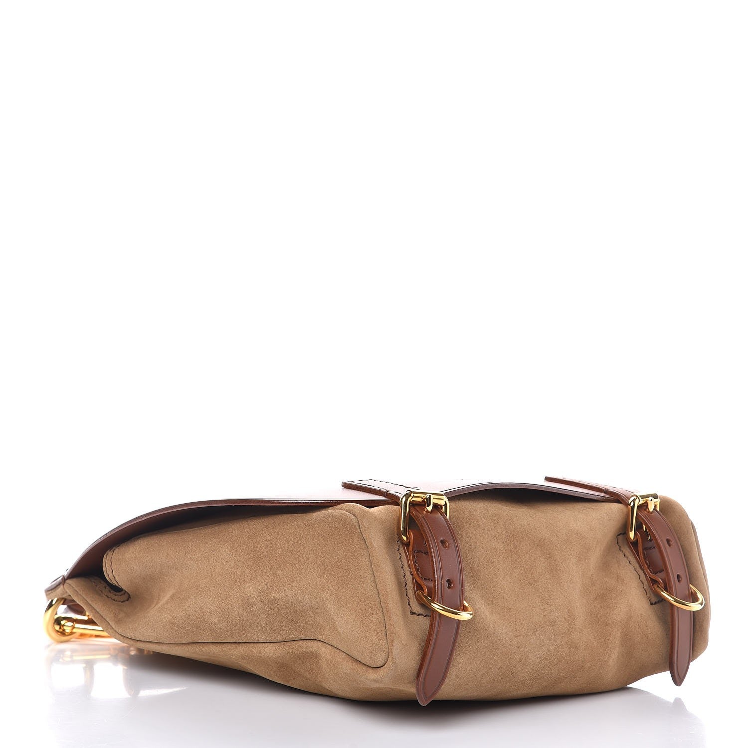 Burberry Calfskin Suede Bridle Saddle Bag Brown 4 of 10
