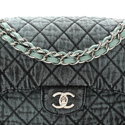 Chanel Denim Quilted Denimpression Flap Blue Black 8 of 10