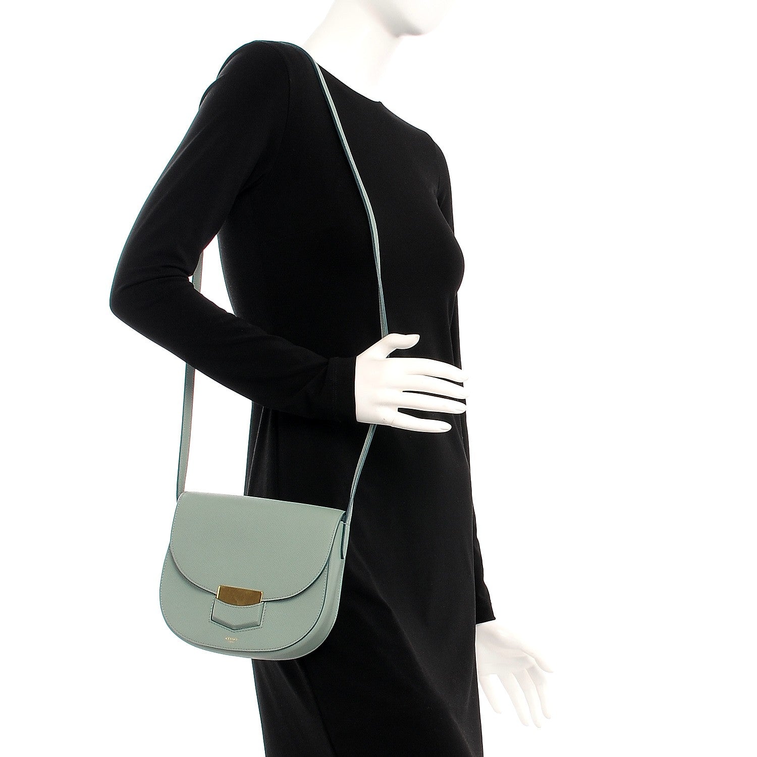 Celine Baby Grained Calfskin Small Trotteur Jade 2 of 7