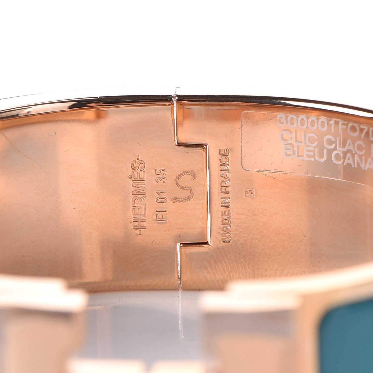 Hermes Enamel Wide Clic Clac H Bracelet PM Bleu Canard 4 of 4