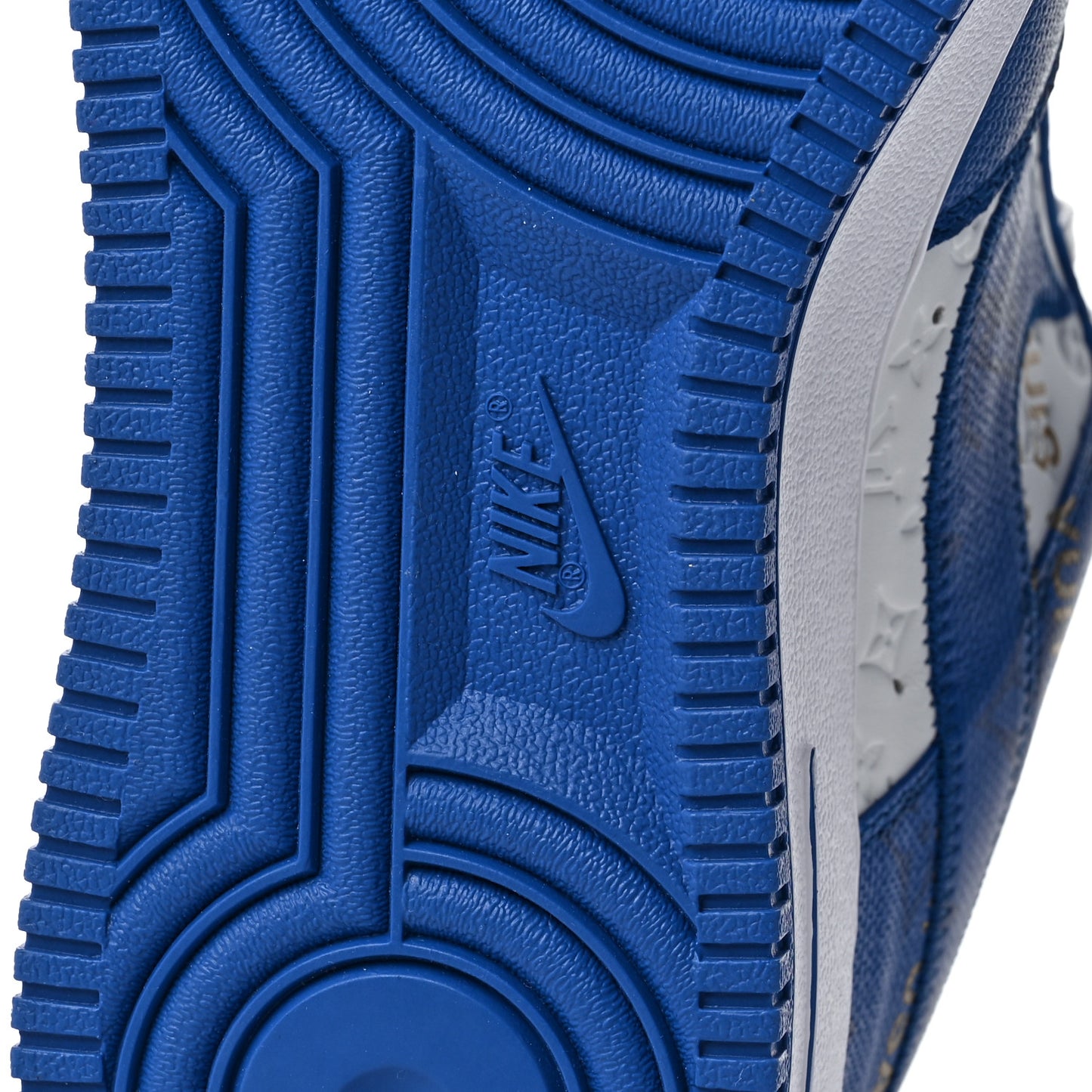 X NIKE AIR FORCE 1 Calfskin Monogram Mens Sneakers 9.5 Blue