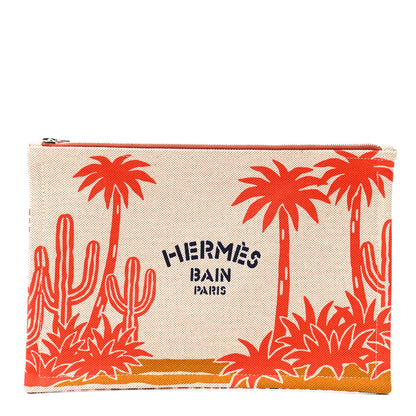 Hermes H Canvas Le Bel Oasis Case Marine Terracotta 1 of 6