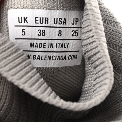 Balenciaga Ribbed Knit Womens Speed 2.0 Transparent Sole Sneakers 38 Baltic Grey White 8 of 9