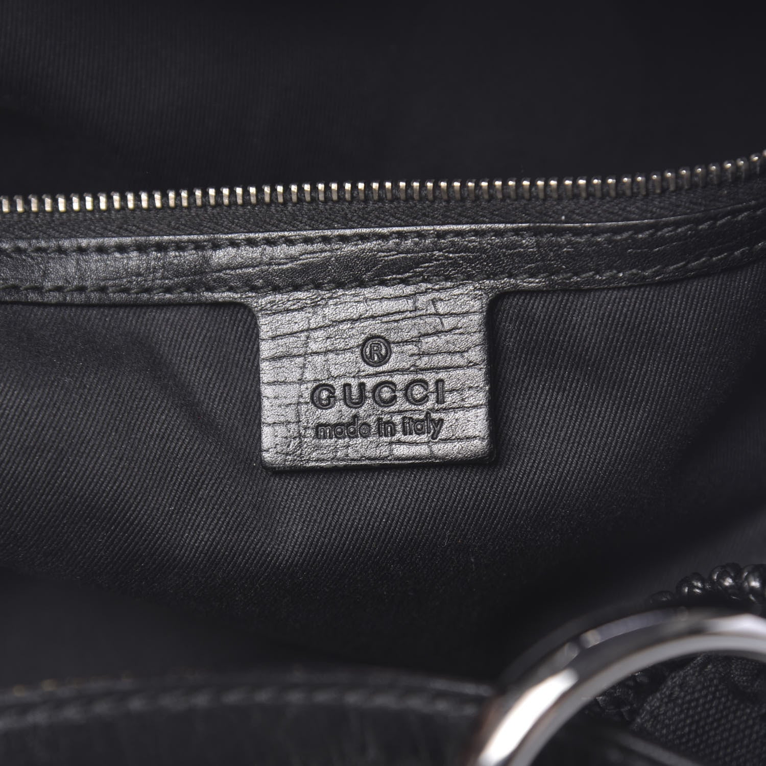 Gucci Monogram Large Horsebit Chain Hobo Black 7 of 12