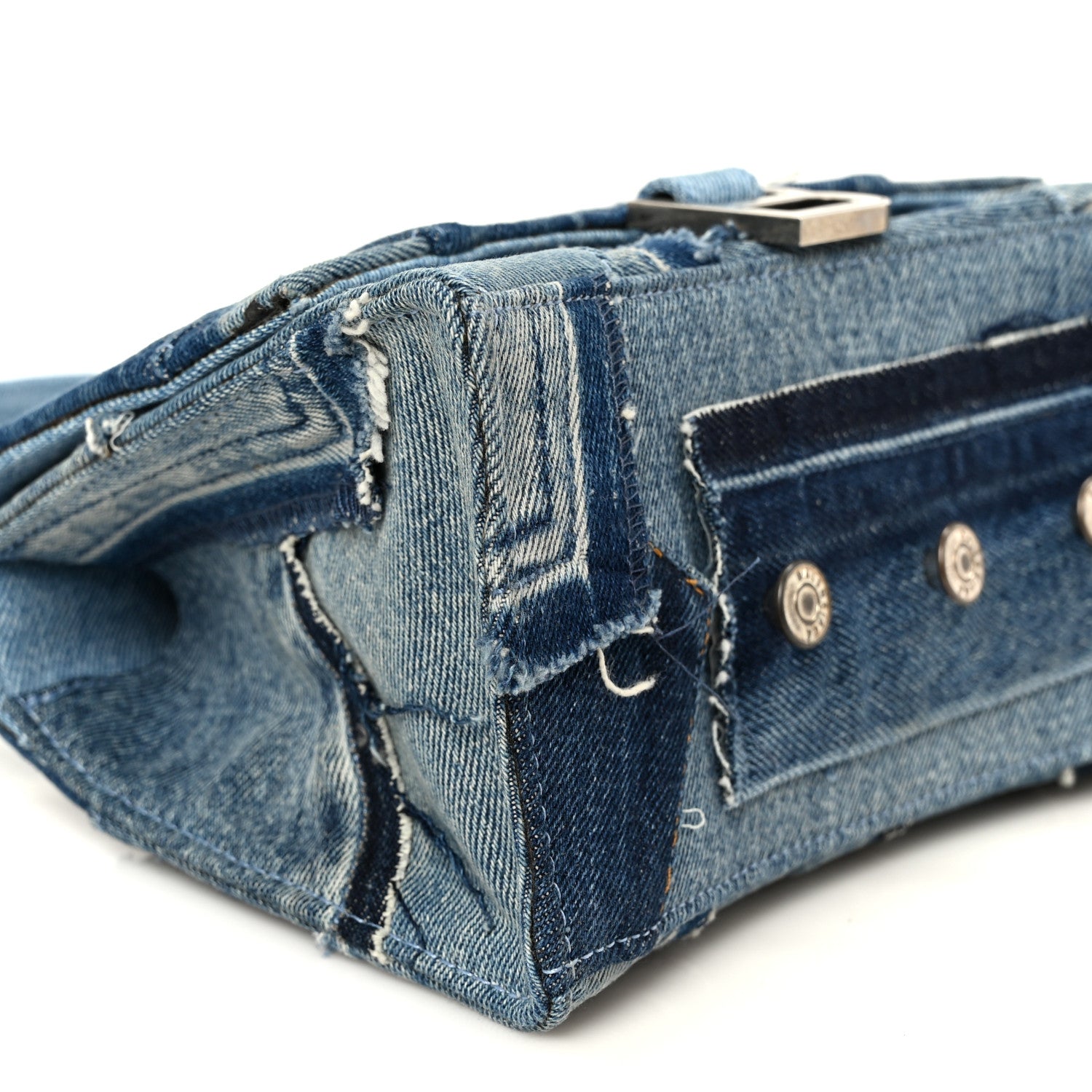 Balenciaga Denim Patchwork Small Hourglass Top Handle Bag Washed Blue 11 of 12