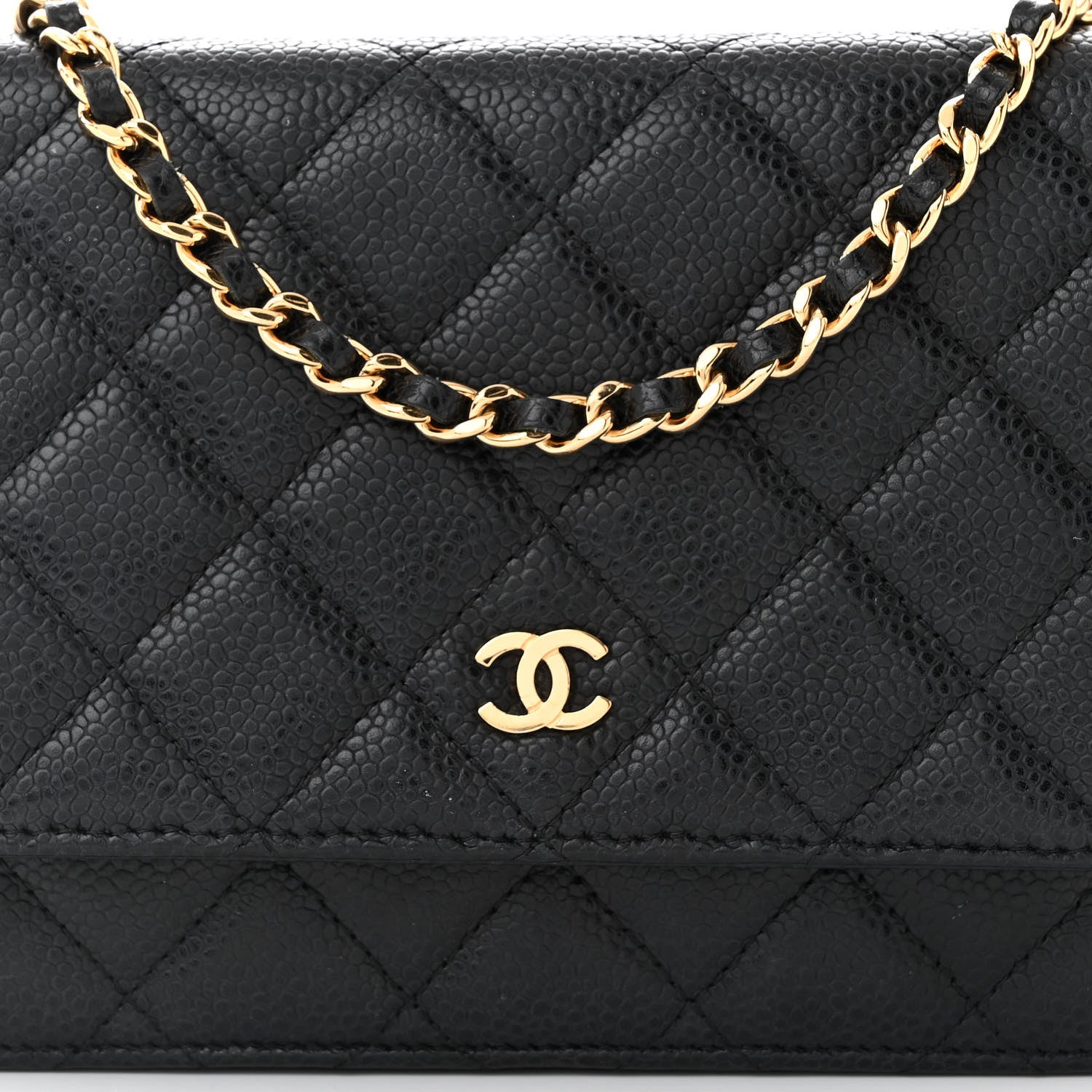 Chanel Caviar Quilted Wallet on Chain WOC Black 9 of 11