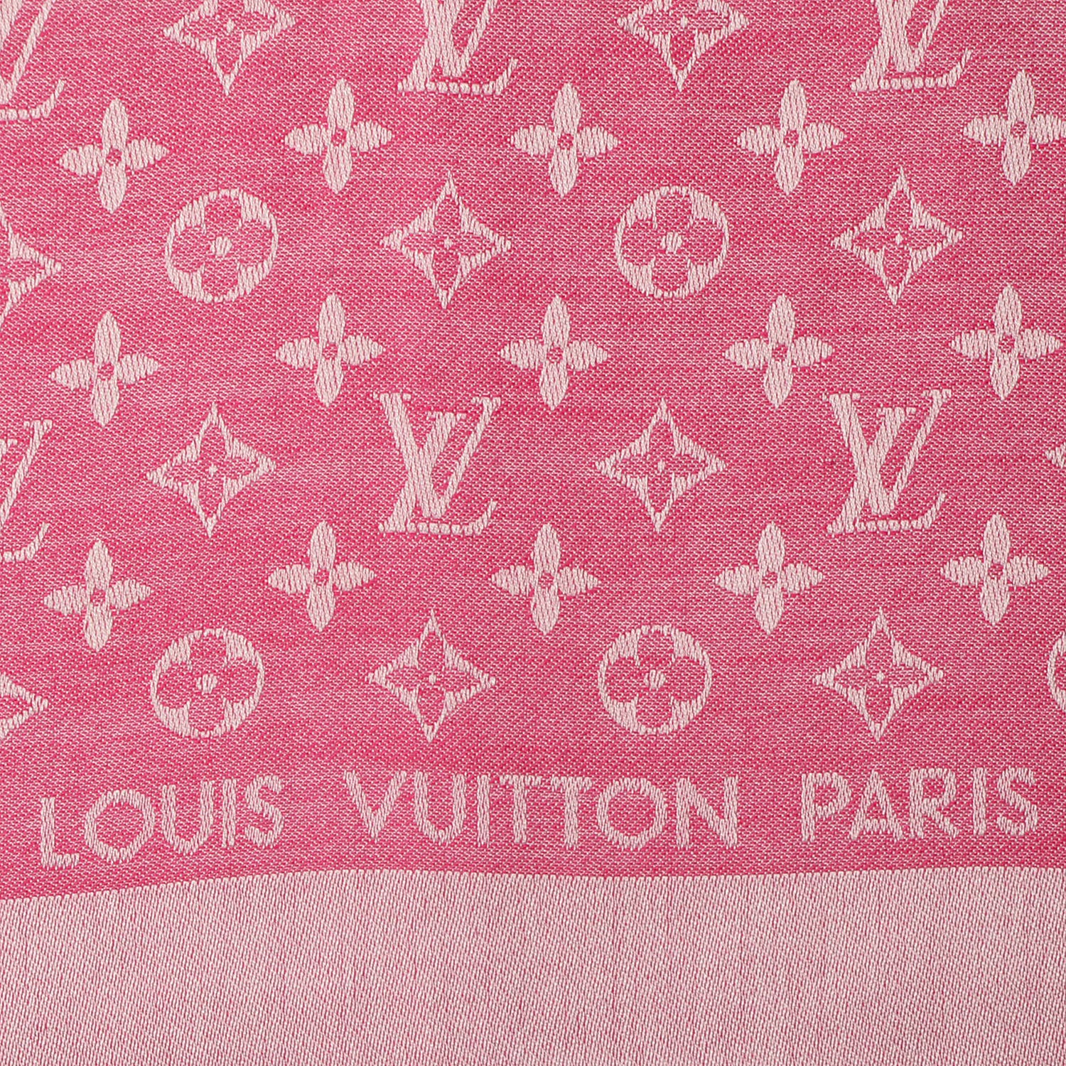 Louis Vuitton Silk Wool Monogram Denim Shawl Pivoine 4 of 5