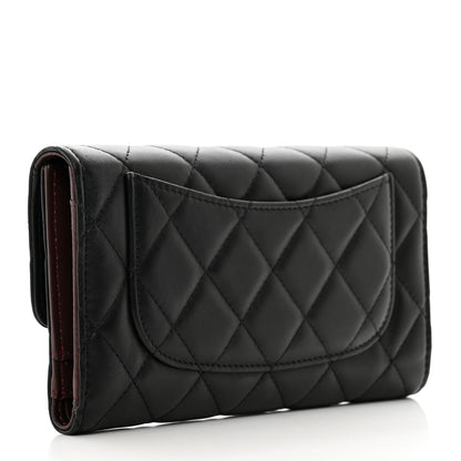 Chanel Lambskin Quilted Large Flap Wallet Black 3 of 8