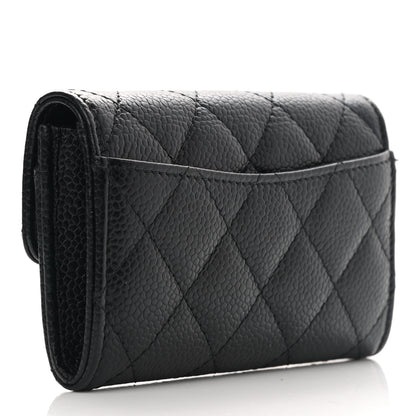 Chanel Caviar Quilted Flap Card Holder Wallet Black 3 of 9