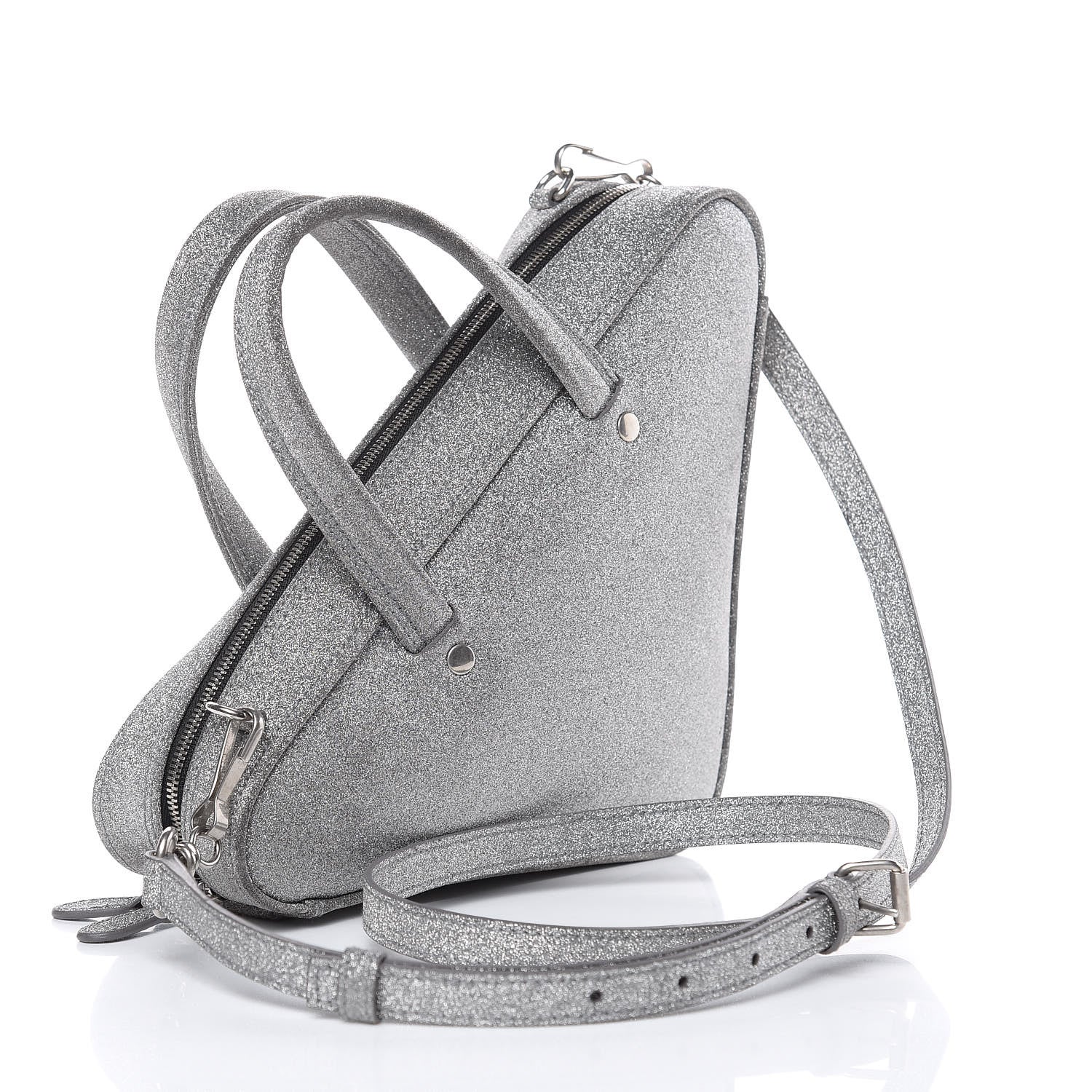 Balenciaga Glitter XS Triangle Duffle Argent Black 3 of 13