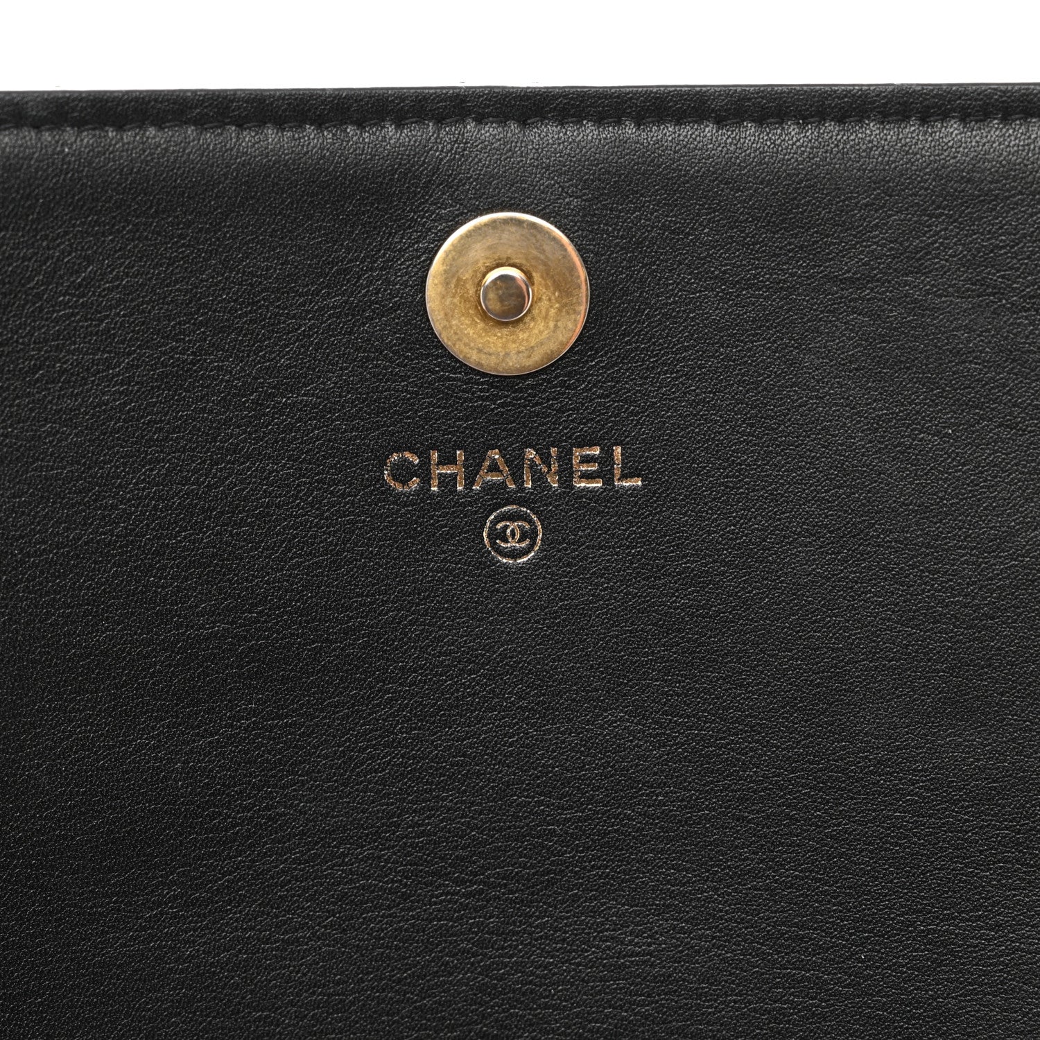 Chanel Calfskin Quilted Front Logo Enchained Clutch Black 7 of 10