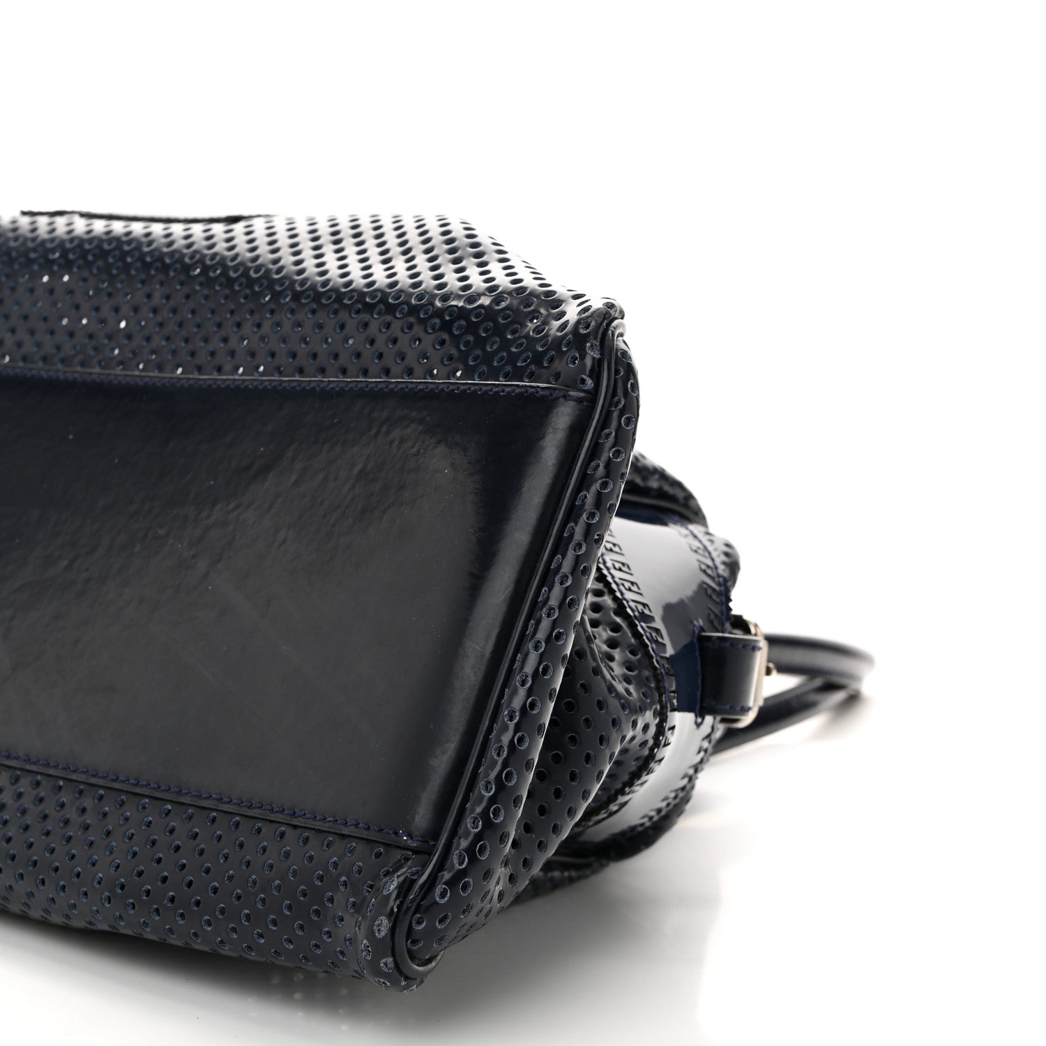 Fendi Patent Perforated Calfskin Bag De Jour Perforated Tote Navy 10 of 10