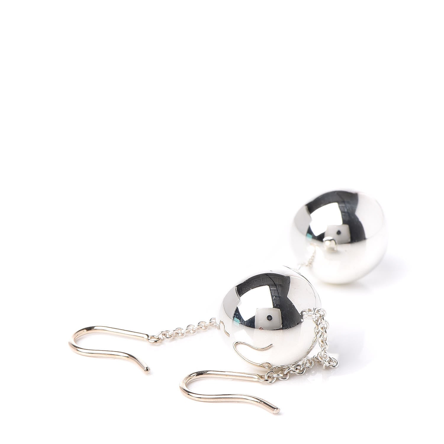 Tiffany Sterling Silver 14mm HardWear Ball Hook Earrings 3 of 4