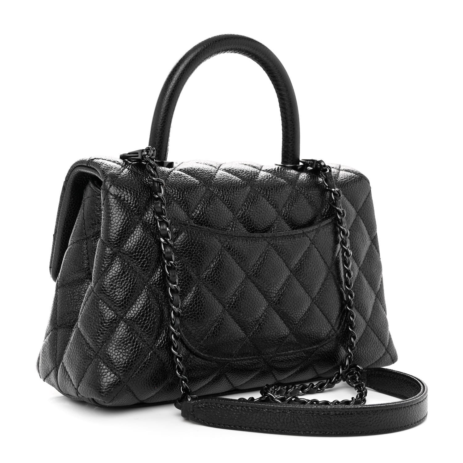 Chanel Caviar Quilted Mini Coco Handle Flap So Black 3 of 9