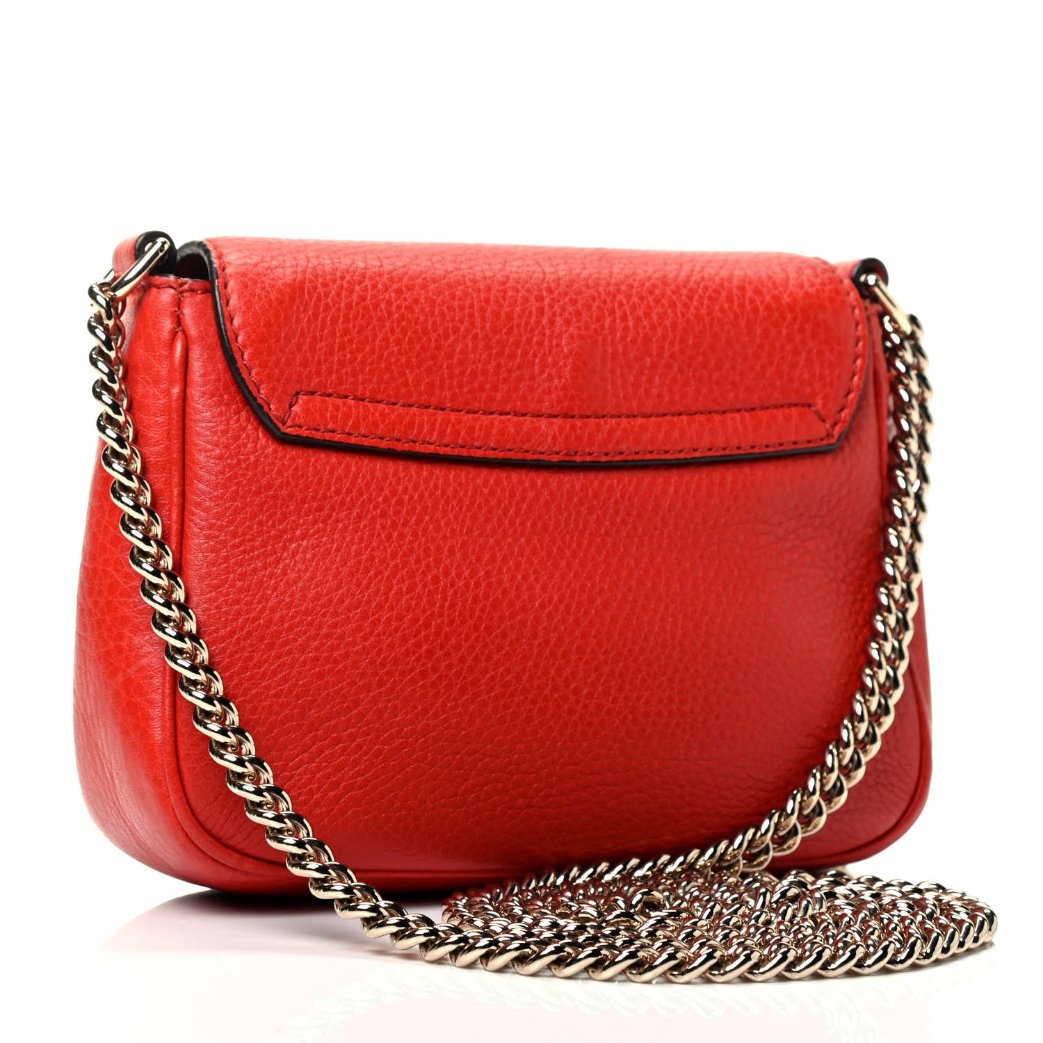 Gucci Pebbled Calfskin Small Soho Flap Crossbody Red 2 of 4