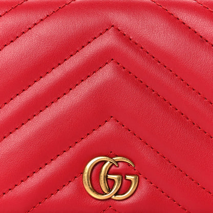 Gucci Calfskin Matelasse GG Marmont Passport Case Hibiscus Red 8 of 9
