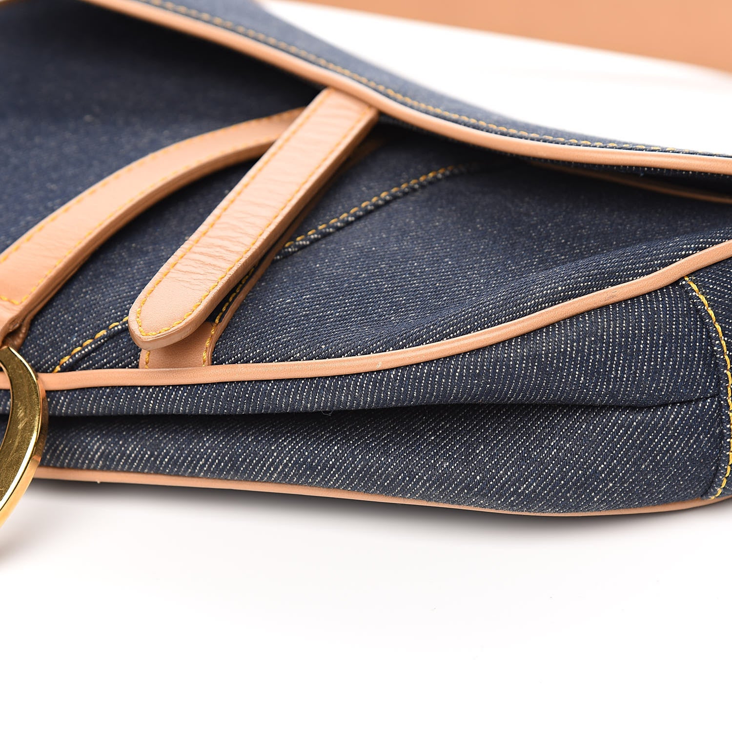 Christian Dior Denim Calfskin Saddle Bag Blue 9 of 10