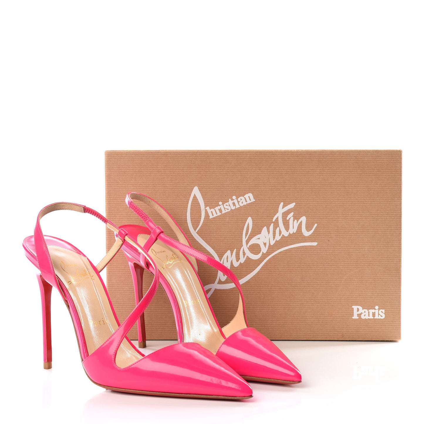 Patent Fluo June 100 Slingback Pumps 38.5 Rose Matador