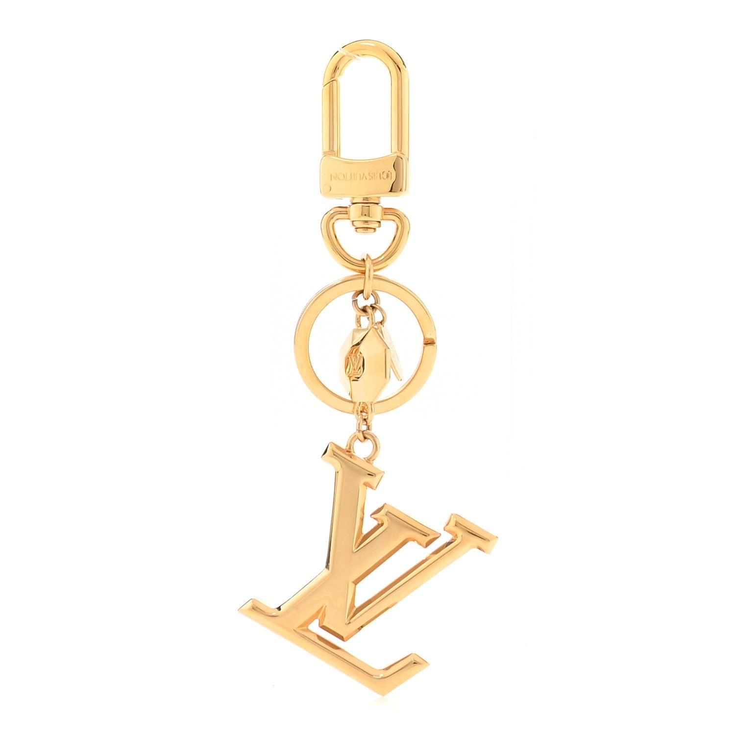 Louis Vuitton LV Facettes Bag Charm Key Holder Gold 1 of 5