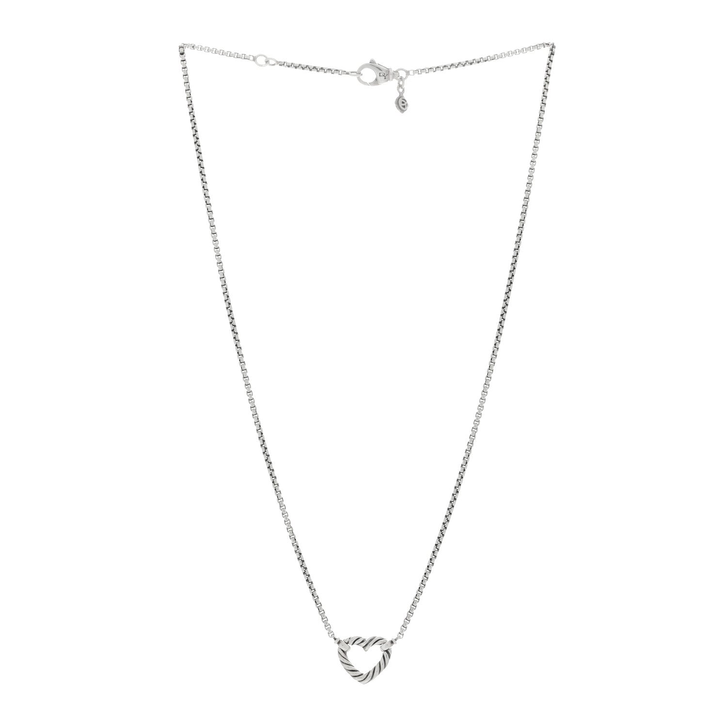 David Yurman Sterling Silver 18K Yellow Gold Cable Collectibles Heart Station Necklace 2 of 4
