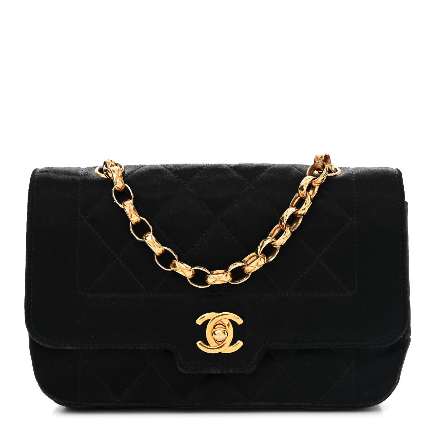 Chanel Satin Quilted Small Single Flap Bag Black 1 of 13