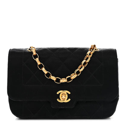 Chanel Satin Quilted Small Single Flap Bag Black 1 of 13