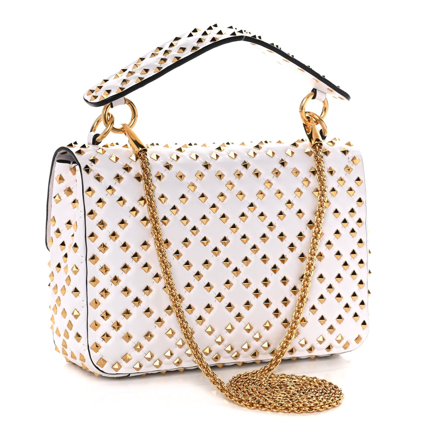 Valentino Garavani Lambskin Medium Rockstud Extreme Spike Shoulder Bag Light Ivory 2 of 9