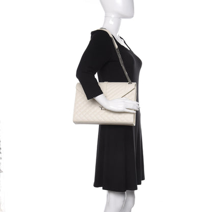 Saint Laurent Grain De Poudre Large Triquilt Monogram Satchel Porcellana 2 of 8