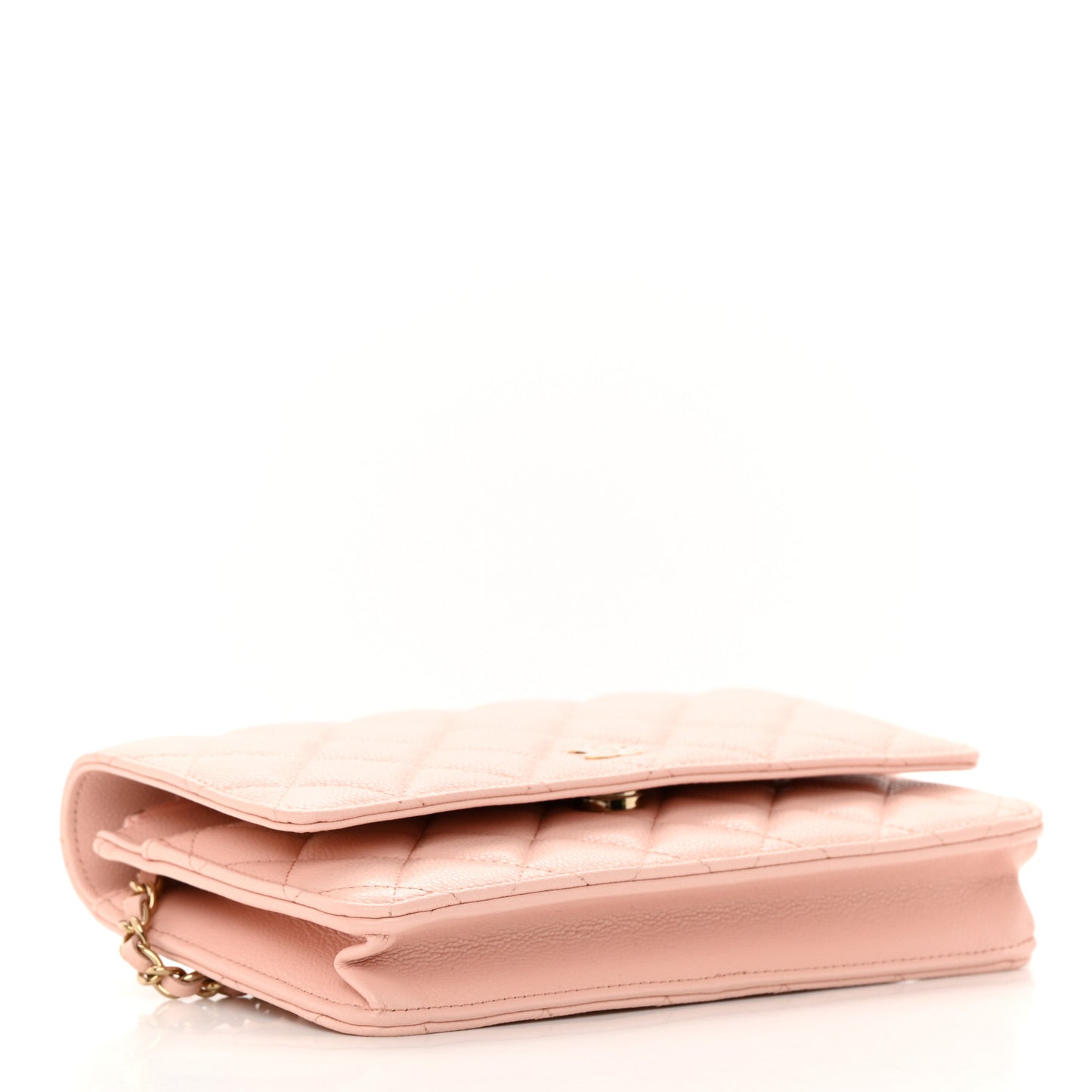 Caviar Quilted Wallet on Chain WOC Light Pink