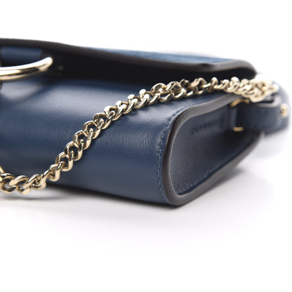 Chloe Suede Calfskin Mini Faye Shoulder Bag Majolica Blue 10 of 12