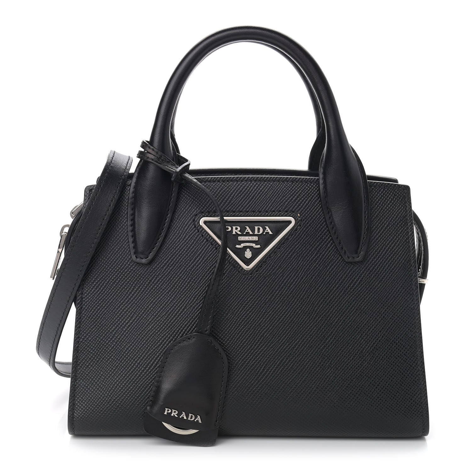 Prada Saffiano Cuir Calfskin Small Kristen Black 1 of 10