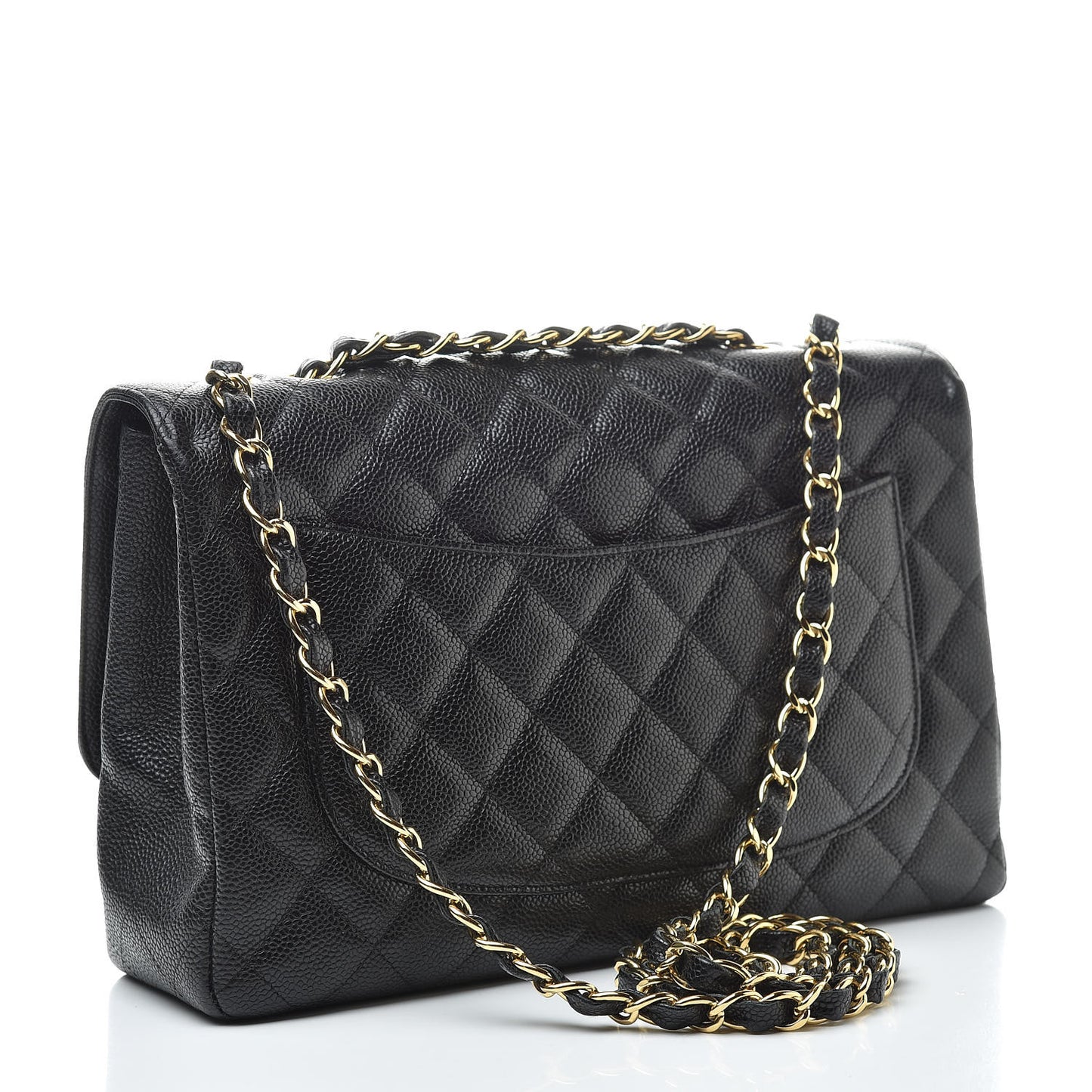 Caviar Quilted Jumbo Single Flap Black