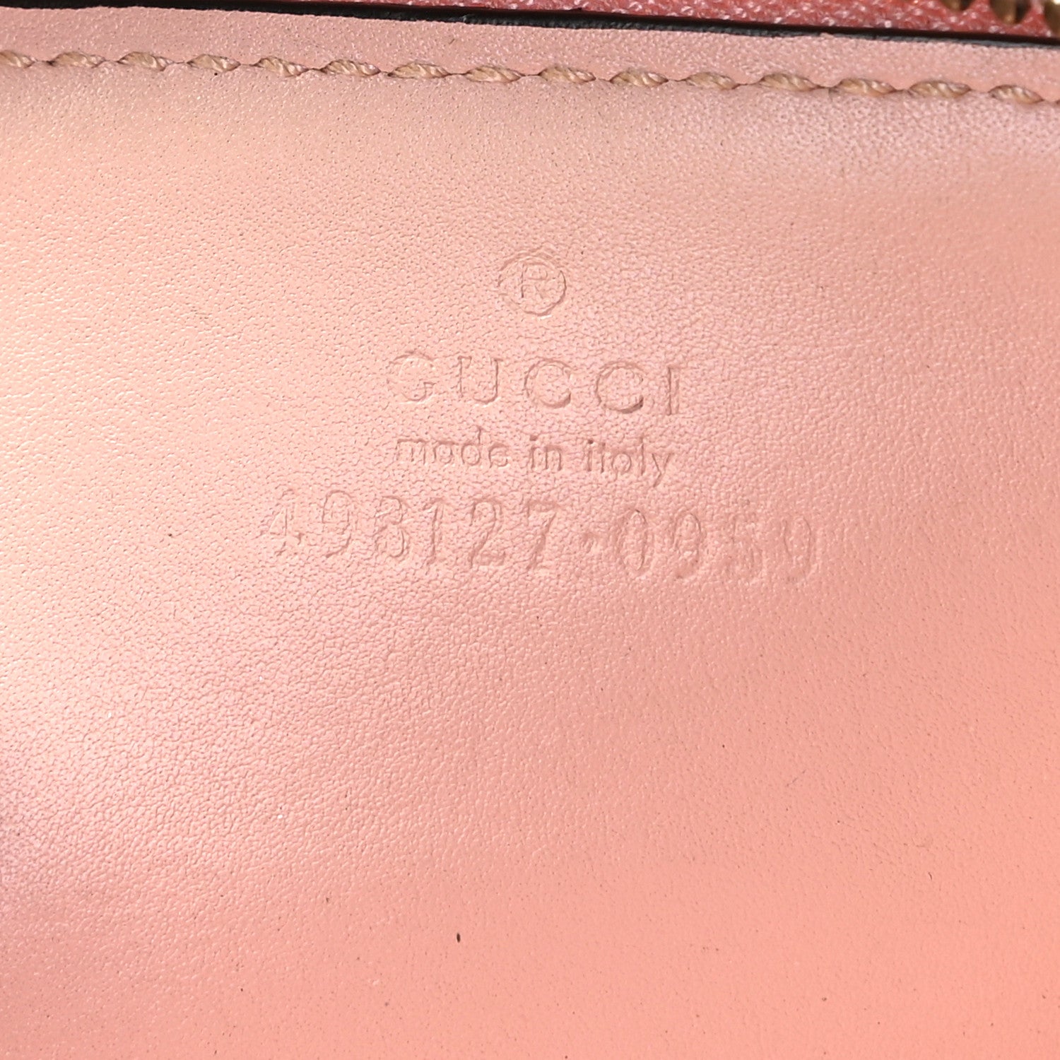 Gucci Calfskin Matelasse GG Marmont Zip Around Key Case Perfect Pink 6 of 9