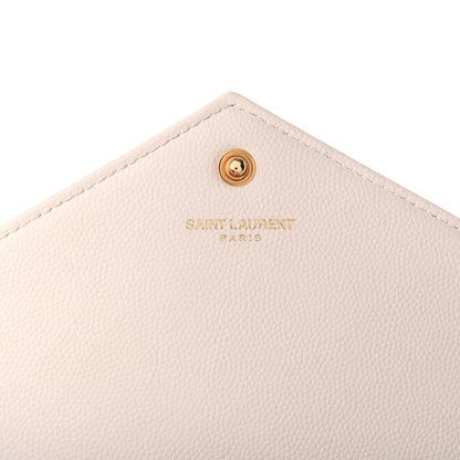 Saint Laurent Grain De Poudre Matelasse Chevron Monogram Chain Wallet Porcellana 5 of 8