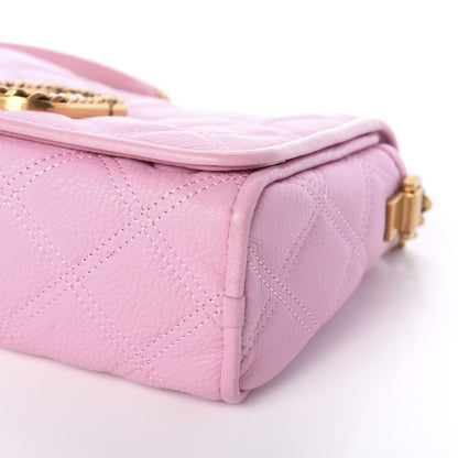 Marc Jacobs Grained Calfskin Quilted Double Stitched The Status Flap Crossbody Bag Pink 7 of 7
