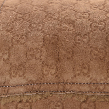 Gucci Suede Shearling Guccissima Large Jolicoeur Tote Tan 13 of 15