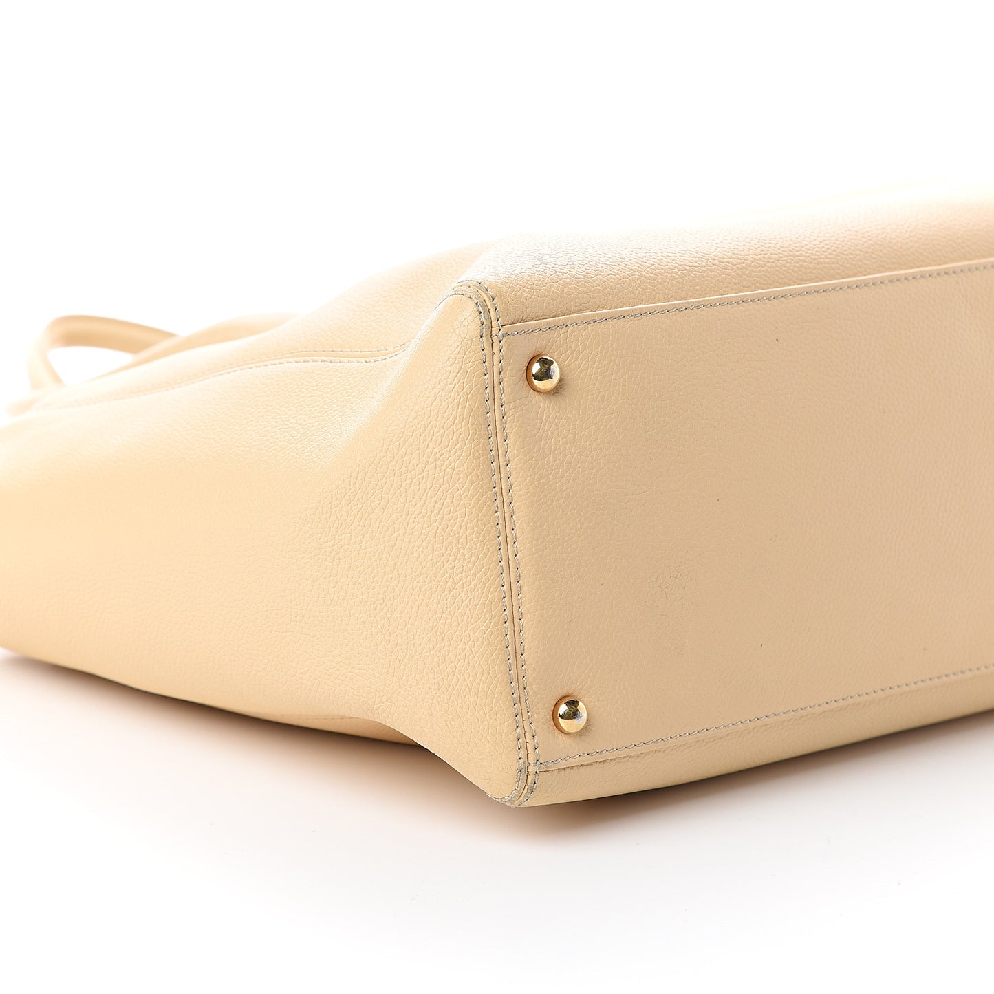 Calfskin Cerf Executive Shopper Tote Beige Clair