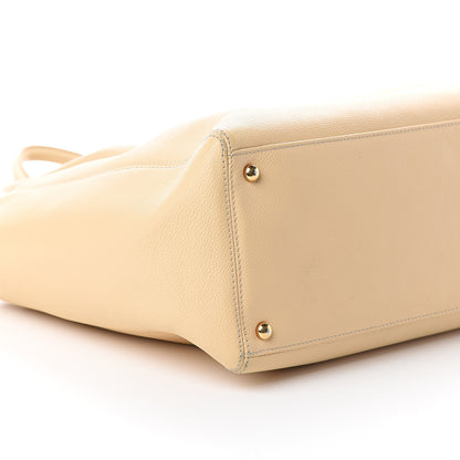 Chanel Calfskin Cerf Executive Shopper Tote Beige Clair 8 of 9