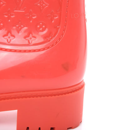 Louis Vuitton Rubber Embossed Monogram Splash Rain Boots 36 Coral 7 of 12