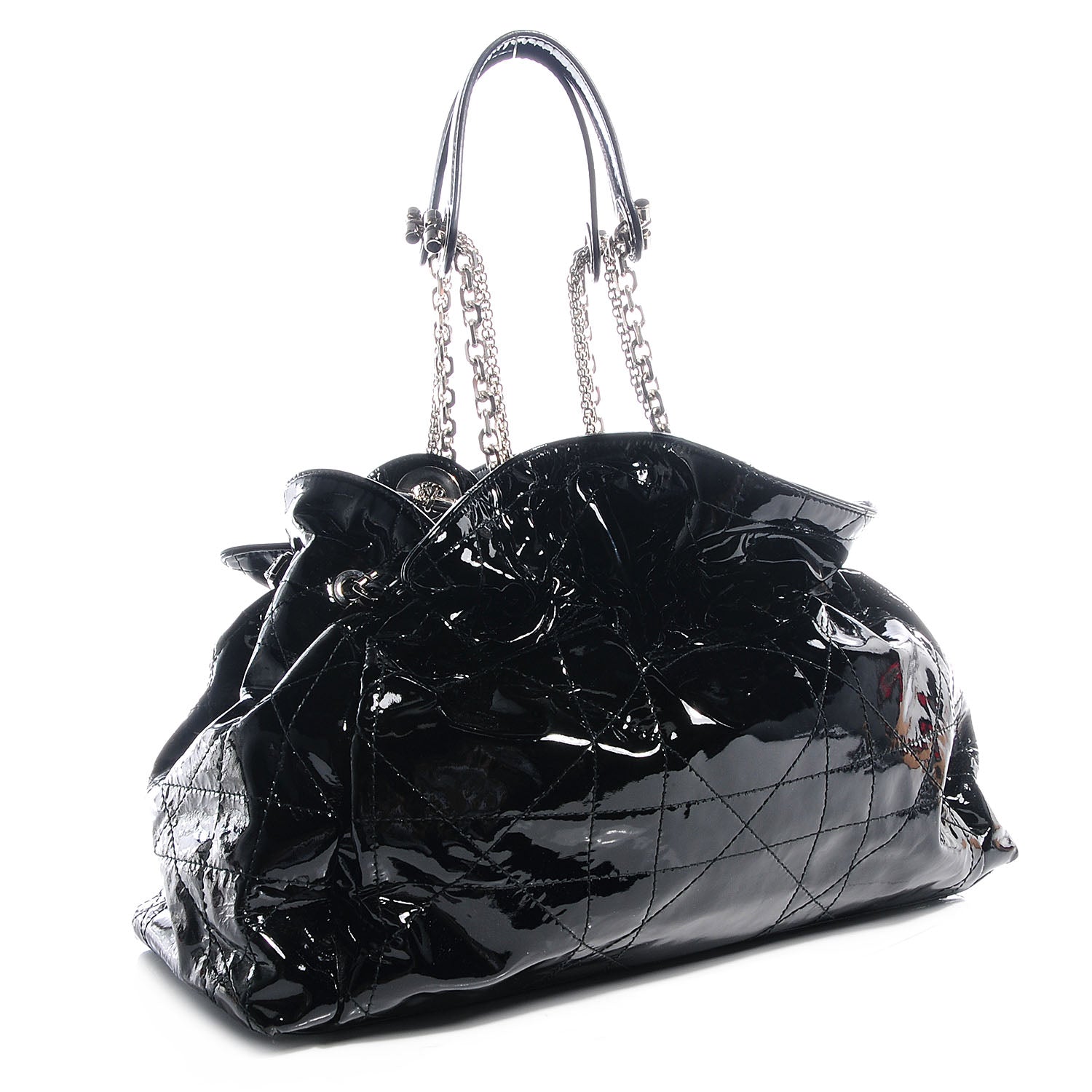 Christian Dior Patent Cannage Medium Le Trente Tote Black 3 of 7