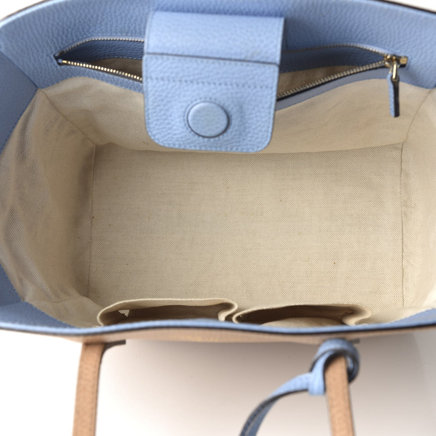 Dollar Calfskin Medium Swing Tote Camelia Mineral Blue
