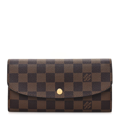 Louis Vuitton Damier Ebene Emilie Wallet Rose Ballerine 1 of 10