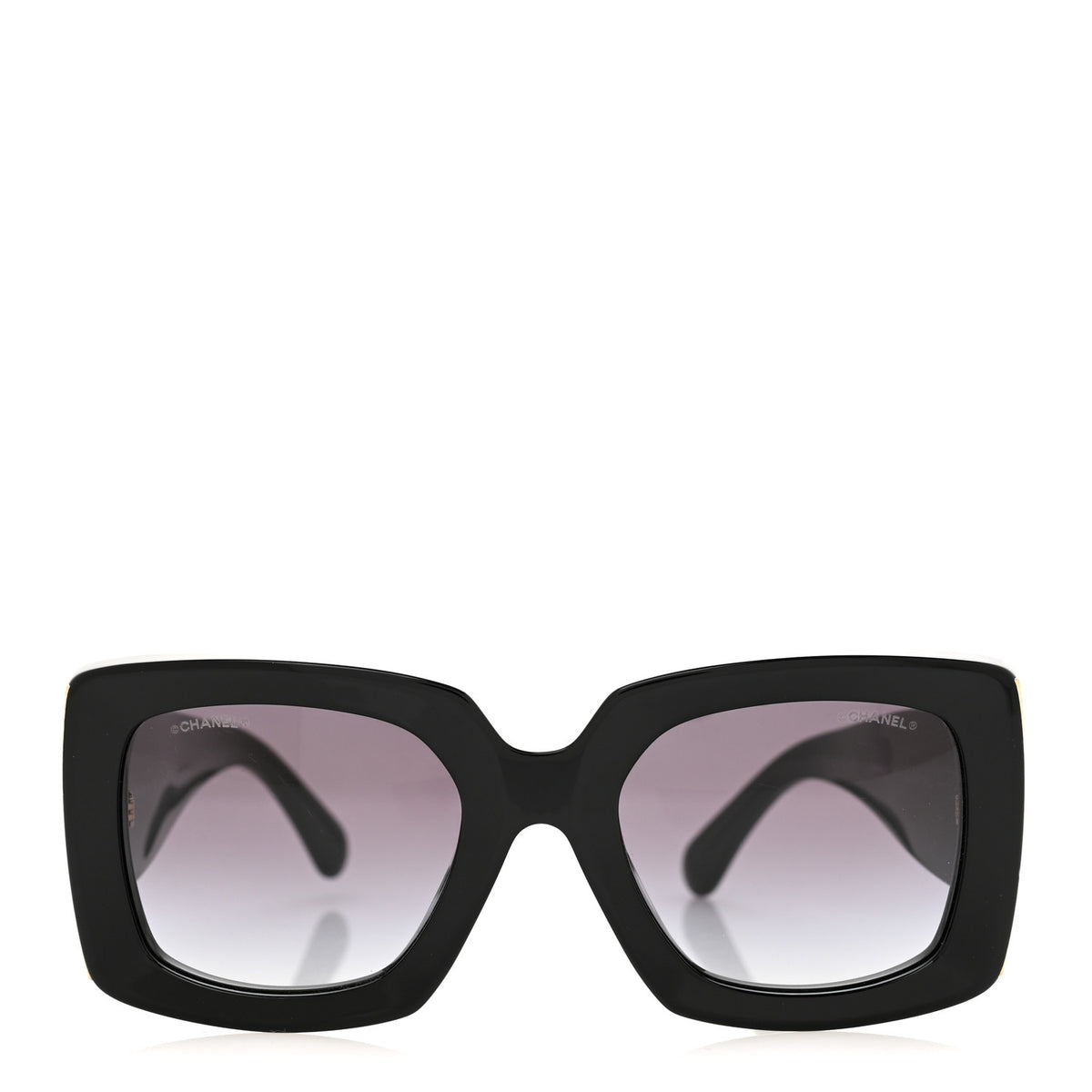 Chanel Acetate Rectangle Sunglasses 5435-A Black 2 of 9