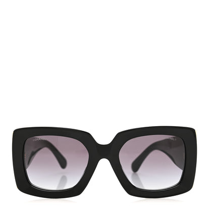 Chanel Acetate Rectangle Sunglasses 5435-A Black 2 of 9
