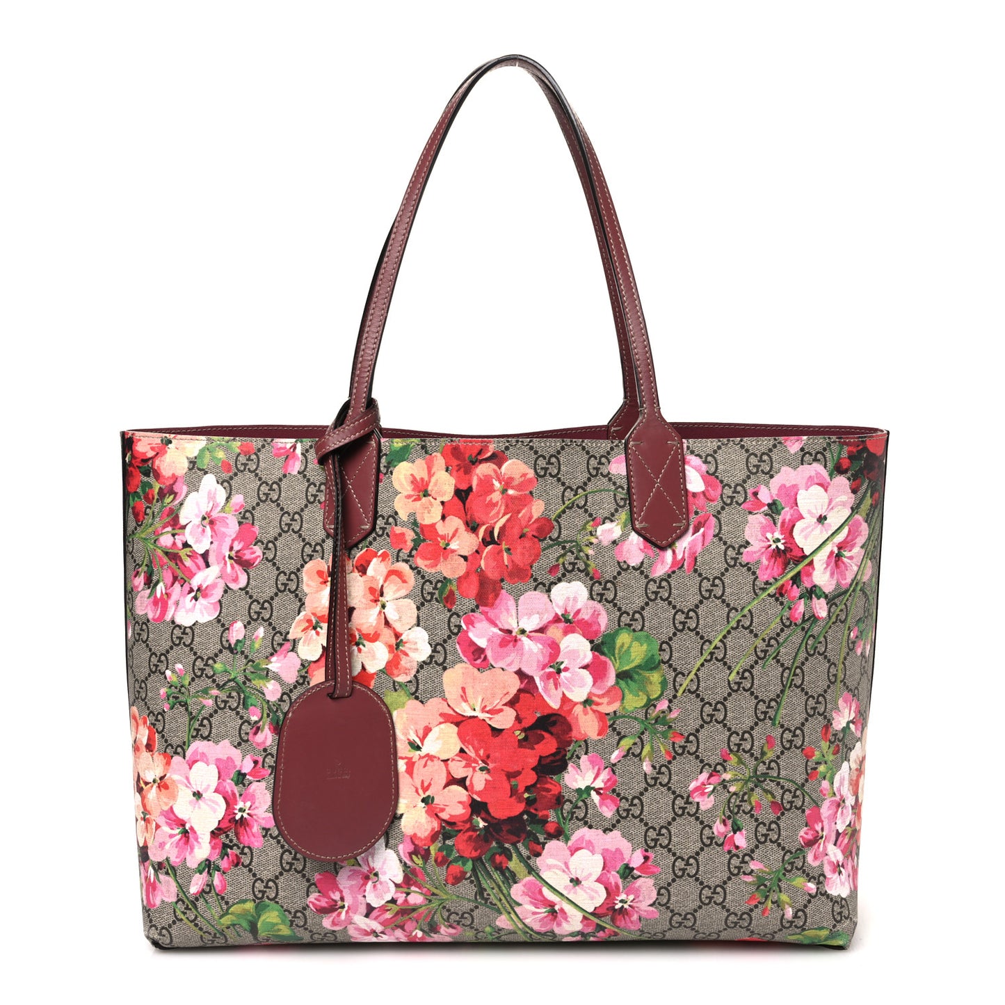 GG Supreme Monogram Blooms Large Reversible Tote Beige Multicolor Dry Rose
