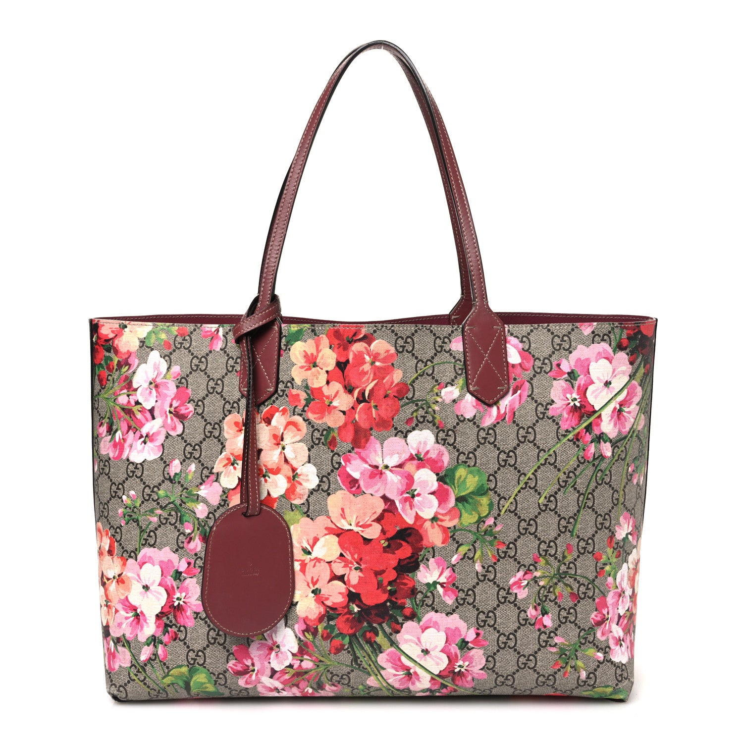 Gucci GG Supreme Monogram Blooms Large Reversible Tote Beige Multicolor Dry Rose 1 of 17