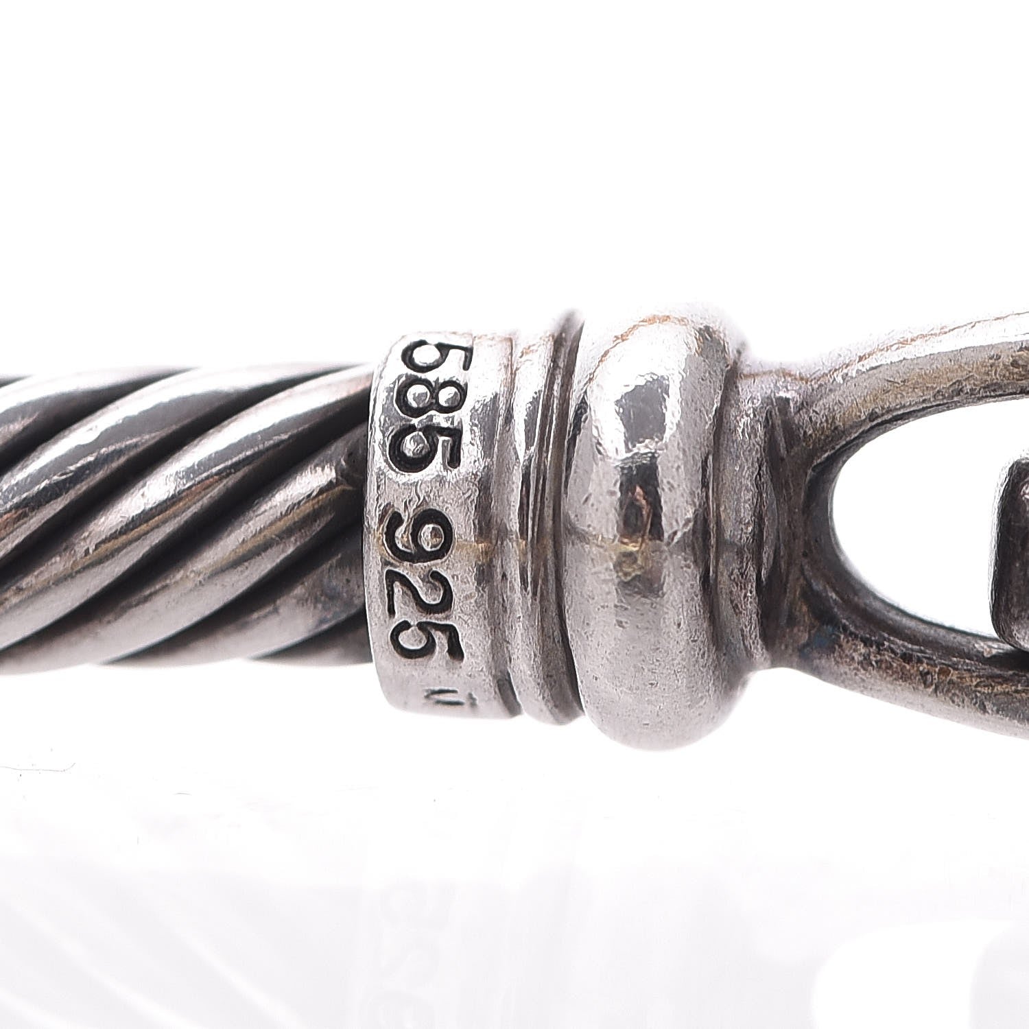 David Yurman Sterling Silver 14K Yellow Gold 5mm Metro Cable Bracelet 5 of 6