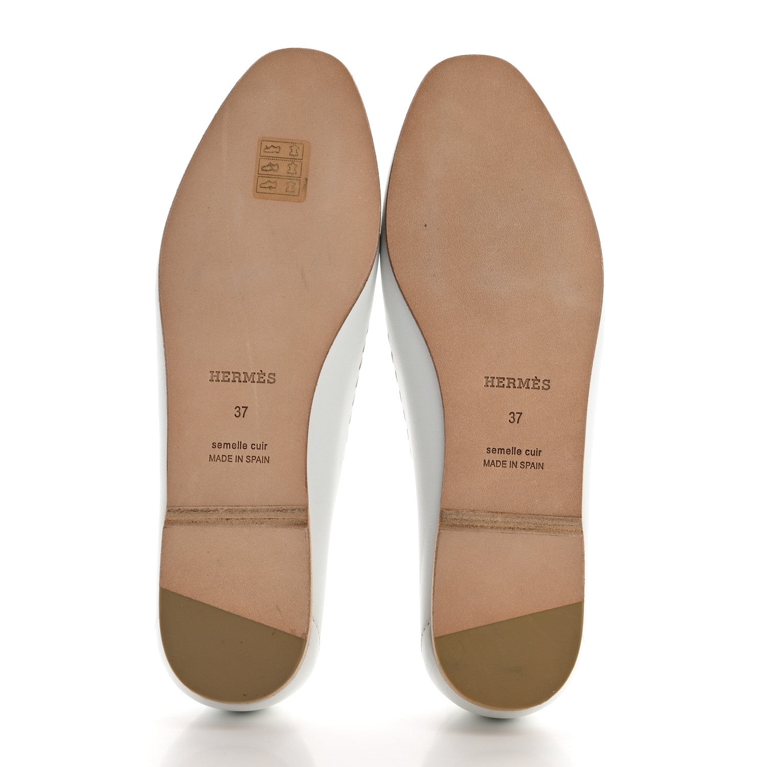 Hermes Calfskin Ovale Moccasin Loafers 37 White 5 of 9